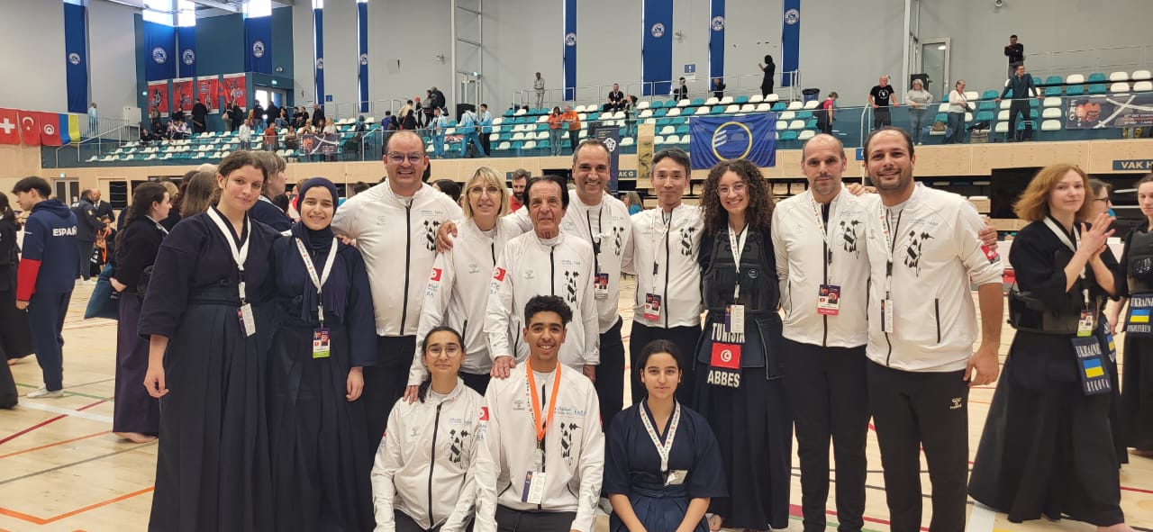 The Tunisian national kendo team at the 2025 European Kendo Championships in Leiden